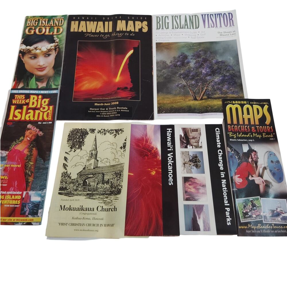 Big Island Hawaii Vintage Travel Ephemera Lot - Guides, Maps & Souvenirs c. 2008